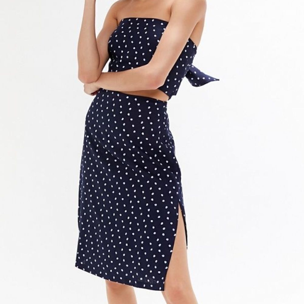 MINKPINK Pip Polka Dot Side-Slit Skirt